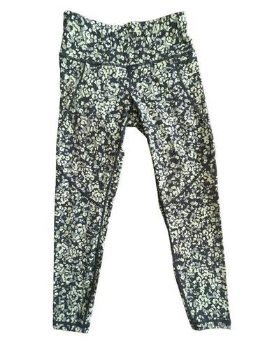 Sweaty Betty Power High-Waist 7/8 Workout Leggings Green Floral Extra Small XS