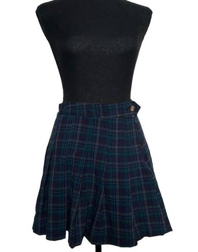 American Eagle AE Plaid Pleated Skirt Highest Rise 00 Regular Women’s Blue