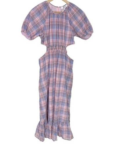 Likely  NWT Payson Side Cutout Plaid Midi Dress In Lilac Sachet Multi Women’s 6