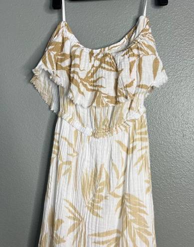 Michael Stars NWOT  Tara Gauze Ruffle Strapless Maxi Dress Brushed Cotton XS