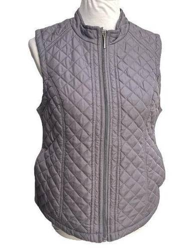 Karen Scott Laura Scott Lightweight Quilted Vest Gray Size Large