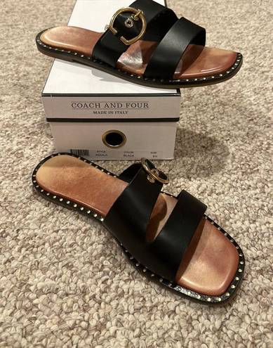 Coach And Four Sandals Black Size 8.5