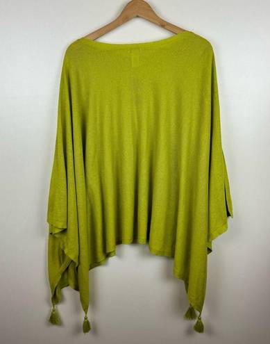 J.Jill NWT  Linen Blend Tasseled Poncho in Citron Size XL-3X