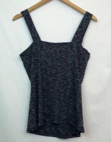 Bobeau NEW NWT  Ribbed Marl Tank Navy Blue White Sleeveless Square Neck Top Small