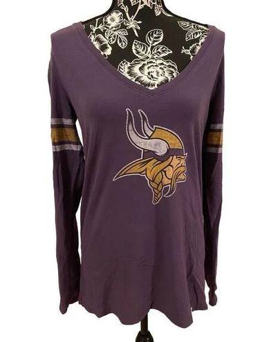 47 Brand 47 Minnesota Vikings Striped Long Sleeve T Shirt Football Sports Athletic Sporty
