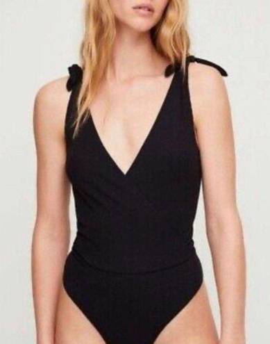 Wilfred Free Wilfred Aritzia Neva Black Bodysuit Size XXS Tie Straps