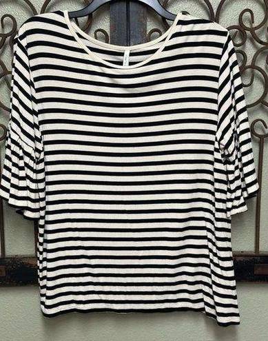 Z Supply  striped  short ruffle sleeve top