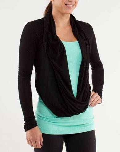 Lululemon  Iconic Wrap Front Long Sleeve Sweater Black 12