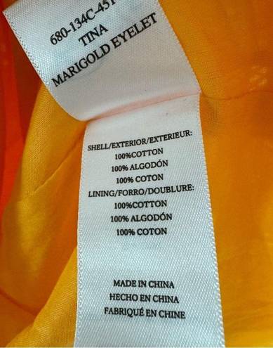 Rails  Tina Embroidered Eyelet Cotton Midi Dress in Marigold Size S NWT