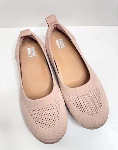 FitFlop  Allegro Tonal Knit Ballet Flat Womens Size 7.5 Pink Beige Slip On