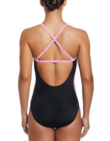 Nike  Laser Stripe Crossback One Piece Swimsuit