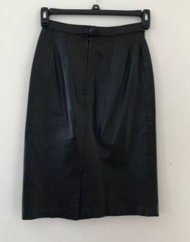 Vintage 90s High Waist Leather Skirt S/M Black