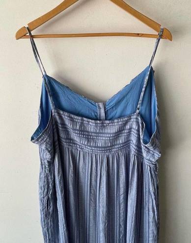 Davi & Dani  Dress Womens 3XL Blue Striped Maxi Summer Boho Button Down Coastal