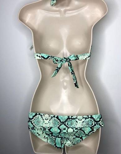 Radio Fiji  Mint Tiffany Green Snake two piece bikini set  swimsuit size M New