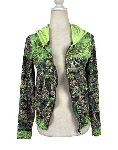 Maaji  Coastal Hills Yoga Athletic Green Zip Up Hoodie Lightweight Jacket Small