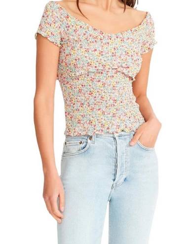 BB Dakota Women’s Size S Floral Off The Shoulder Smocked Top