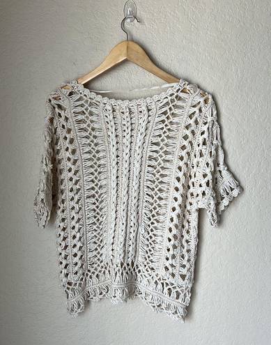 Anthropologie MOTH loose Yarn Knit Cream Blouse