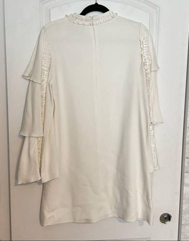 Alexis  Marianne Dress in Ivory ruffle tiered sleeve high neck medium m
