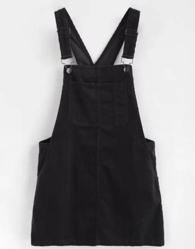 Zaful Casual A-Line Mini Pinafore Black Dress