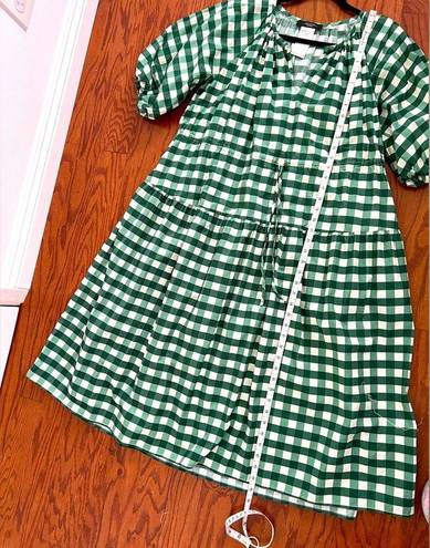 Max Mara Weekend  Green Gingham Check Cotton Midi Dress