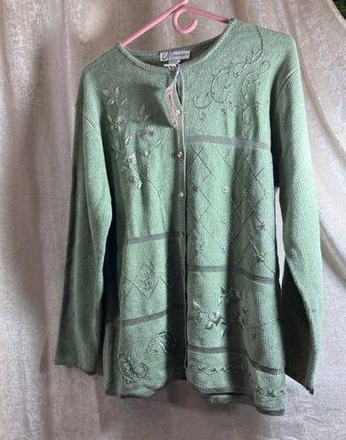 Dress Barn New  Green Button Up Sweater XL