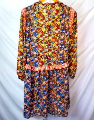 Code x Mode  Multicolor floral peasant babydoll dress sz XS