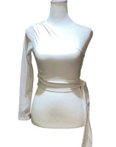 Diosa  White One Shoulder Cropped Shirt Size XS