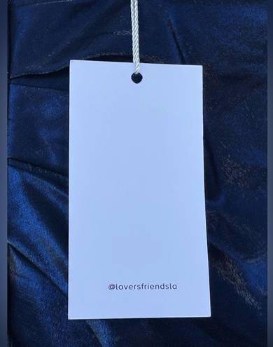 Lovers + Friends  Skirt Blue Black Iridescent Gathered Mini Lined size medium