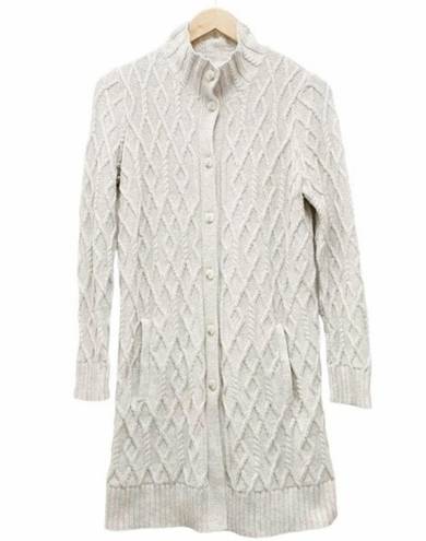 J.Jill  Longline Fisherman Cardigan Oatmeal Button Front Sweater Women’s Size XS