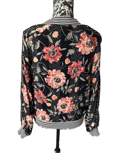 Saltwater Luxe  Floral jacket bomber lined boho women’s medium