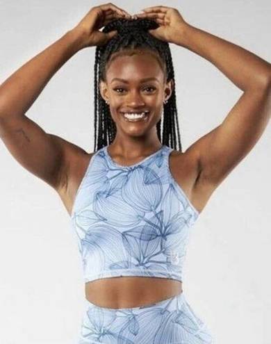 Buffbunny Aurora crop top in color floral blue size medium