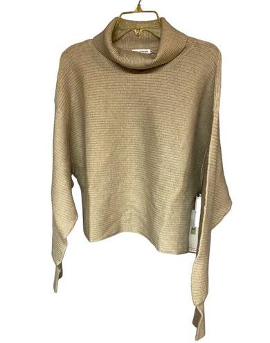 Good American NWT  Ribbed Cropped Pullover 2XL Oatmeal Turtleneck Knit Sweater