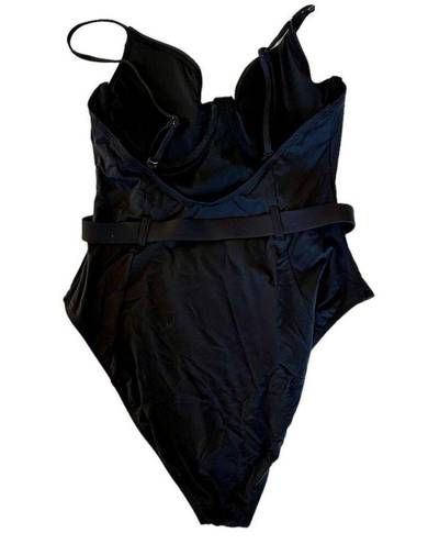 Good American NWT  Wire Cup Belted One Piece Swimsuit in Black - Size 4 (XL)