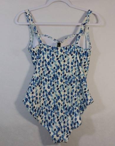 Petal Nip Tuck Plunge Louise Tummy Control Swimsuit Blue  Slimming Size 8