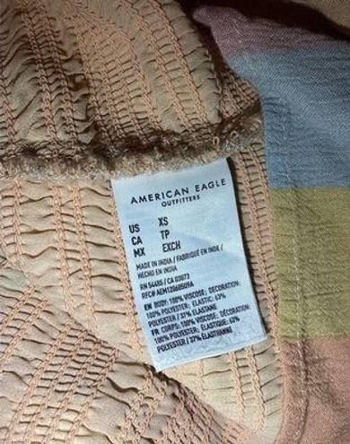 American Eagle  Multicolored Stretch Dress Ruffles Rainbow Pastel