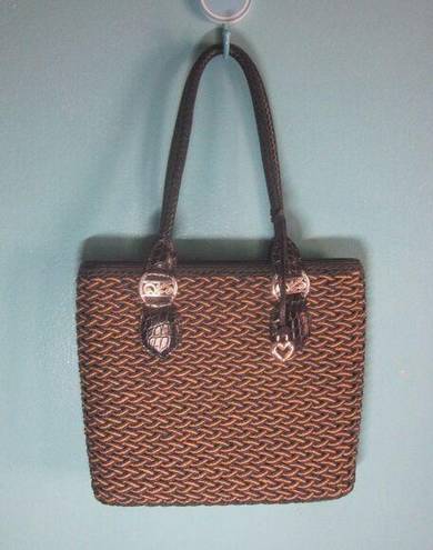 Brighton  Tan & Blue Straw Tote Perfect Condition