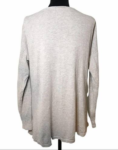 AB Studio  Embellished Heather Gray Long Sleeve Tee