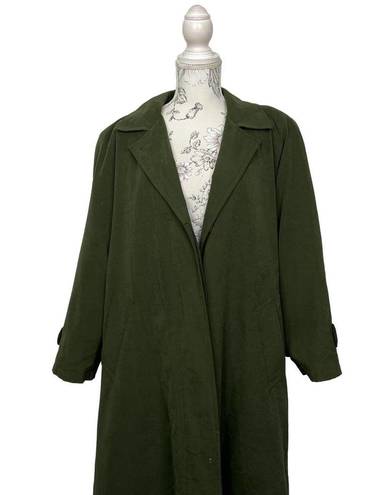 Gallery  Size 12 Olive Green Long Trench with Removable Lining Jacket