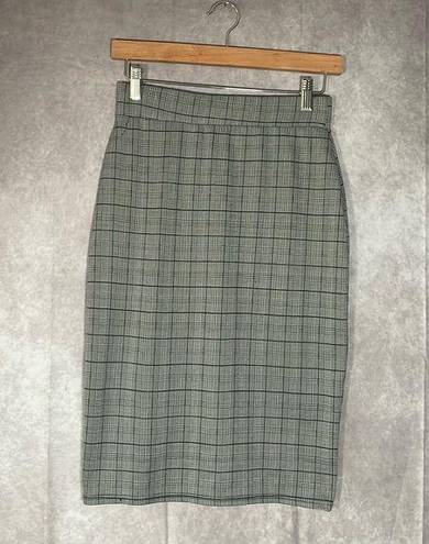 New Mix  Black White Plaid Pencil Skirt Size Medium Professional Office Business