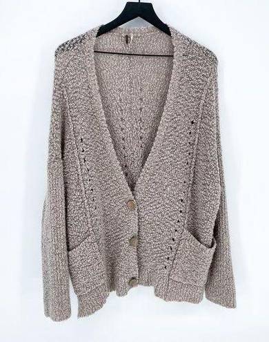 Free People Fall Friend Cardigan in Muskrat Medium