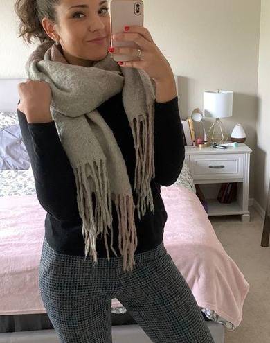 Charlotte Russe Warm Winter Scarf - Pink Gray Wrap Around