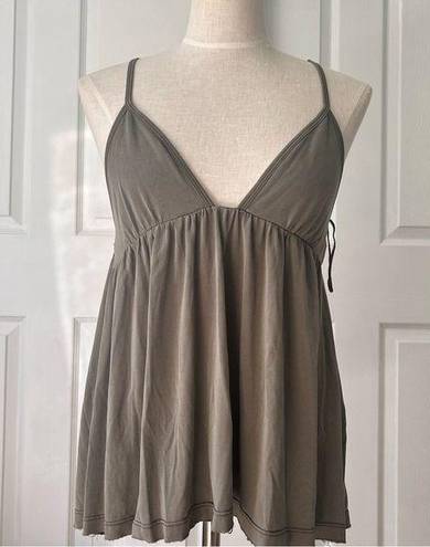 Free People  Green Open Back Flowy Tank