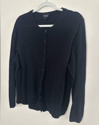 Torrid Women's  Cardigan Button-Front Classic black Sweater size large/xlarge