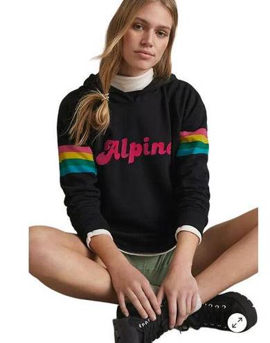 Pepe Jeans ANTHROPOLOGIE Alpine Back When Hoodie Sweatshirt Black Cotton Retro-chic XS EUC