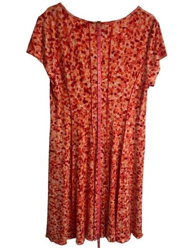 Connected Apparel  size 16 coral pink dot patterned  dress