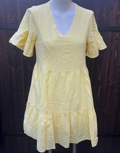 Fancyinn  yellow short sleeve dress