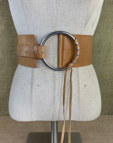 United Colors Of Benetton Wide Tan Dress Belt Size M-Lrg 35-42 Inches