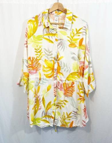 l*space L* Pacifica Tunic Button Down Top Swim Cover in Summers Tropic