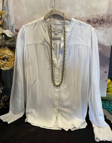 The Loft  Women's White Button Blouse size S