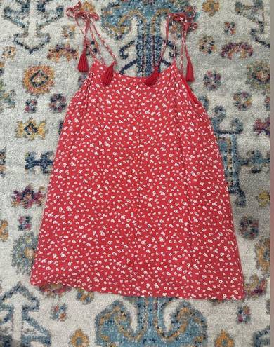 Lush Clothing Red Lush Flower Button Down Dress